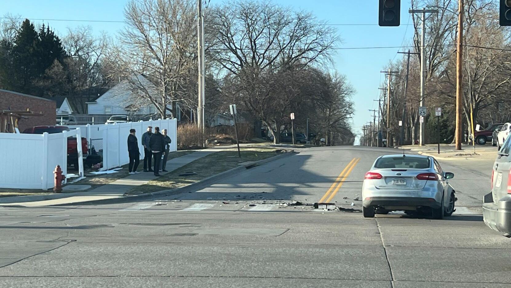 Crash at 44th and O sends pickup into fence of child care center